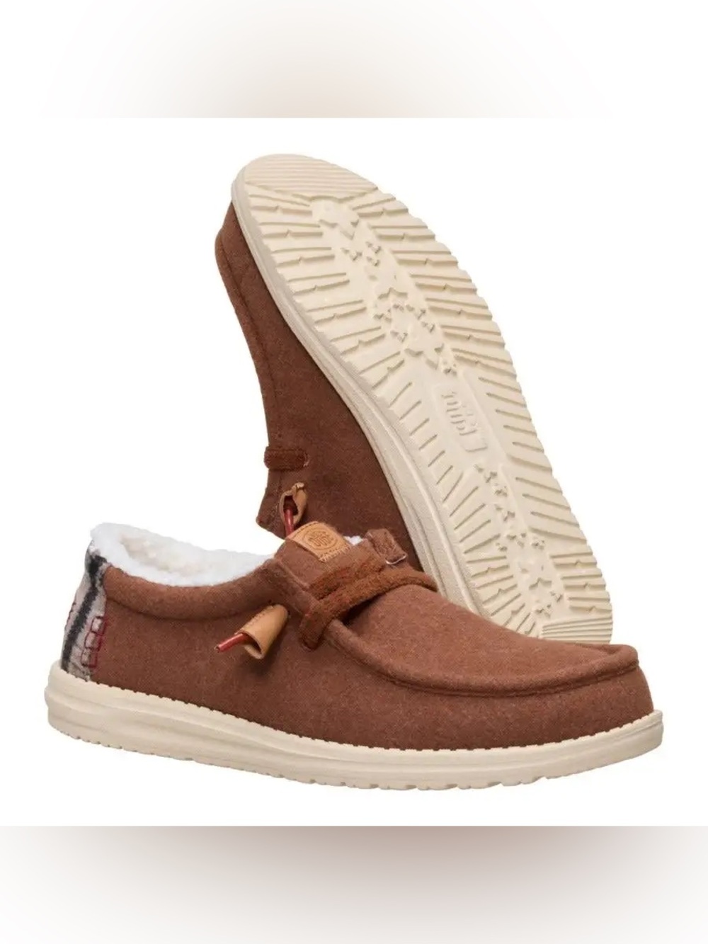 Hey Dude Men's Slip-On Mules Wally Cozy Plaid - Downtown Brown, Size 8